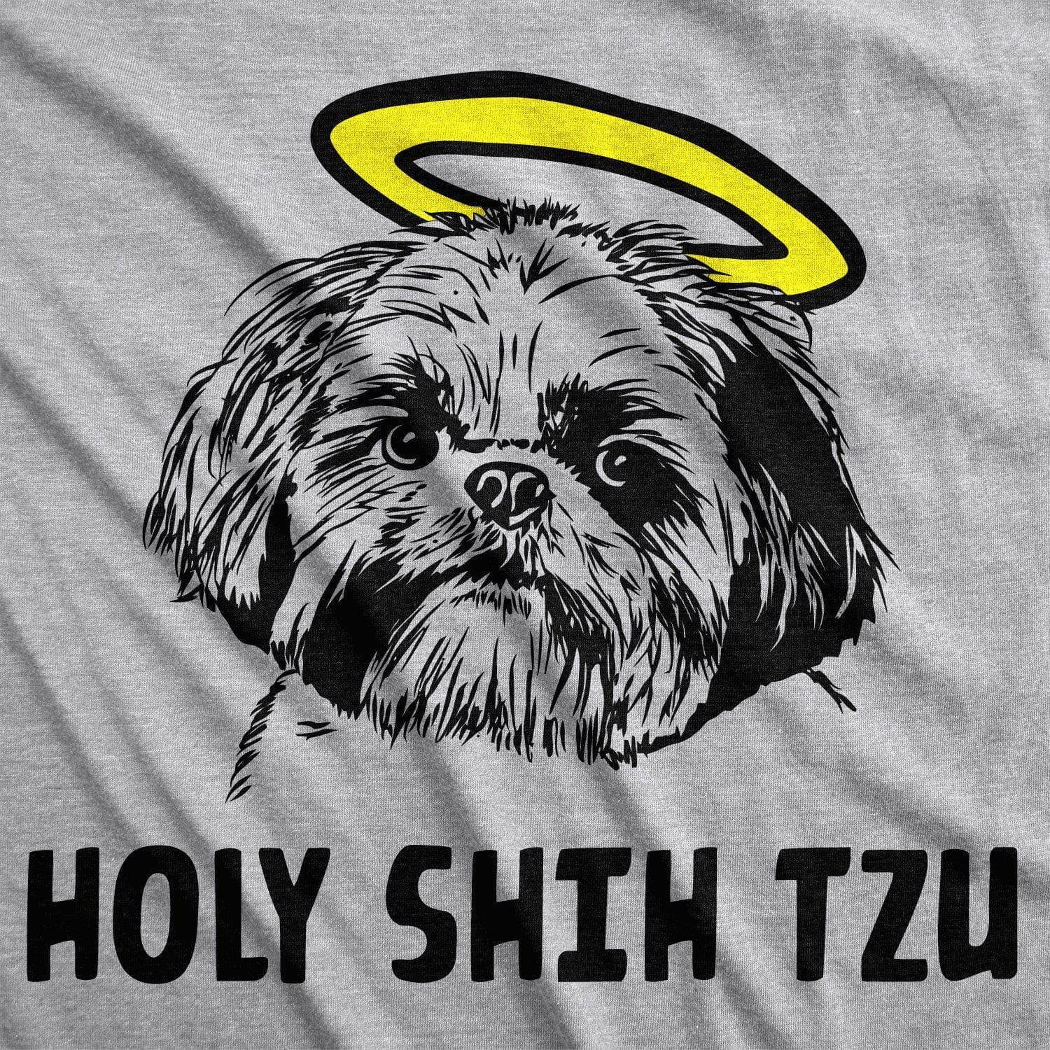Light Heather Grey Holy Shih Tzu Shirt Funny Mens Dog T Shirt Shitzu tee for wholesale on Faire0
