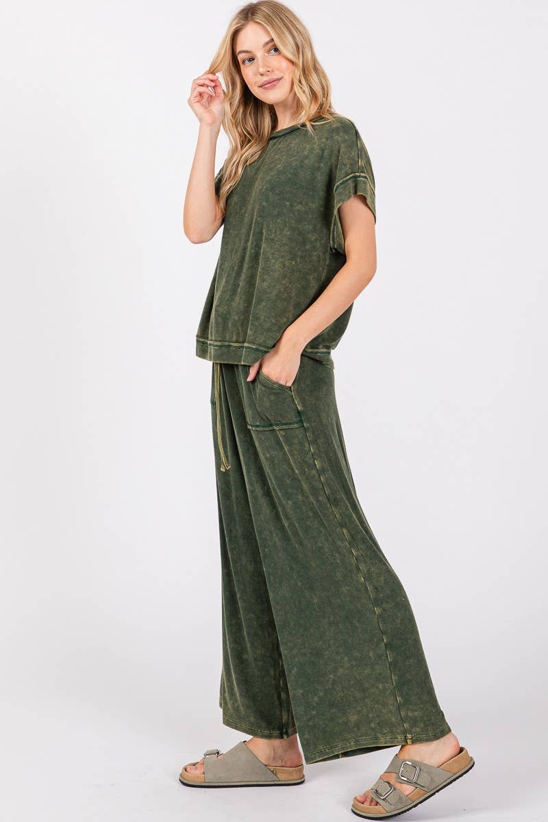 Sewn and Seen - Wholesale Lounge Set - Women's - MINERAL WASHED TOP AND PANTS RIB SETS32