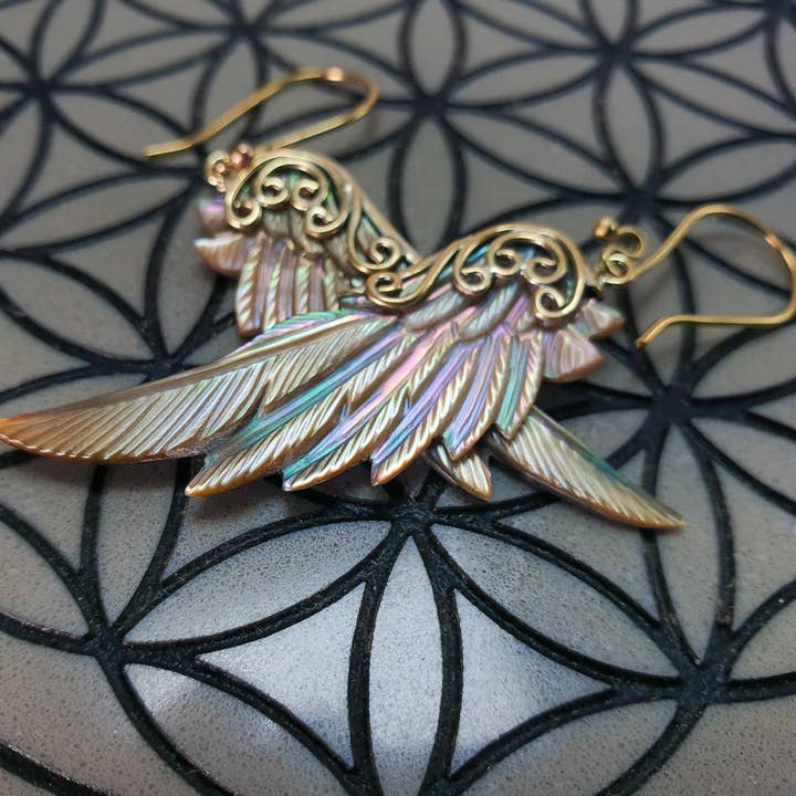 Mini Archangel Michael Wing Earrings for wholesale by Feather Tribe