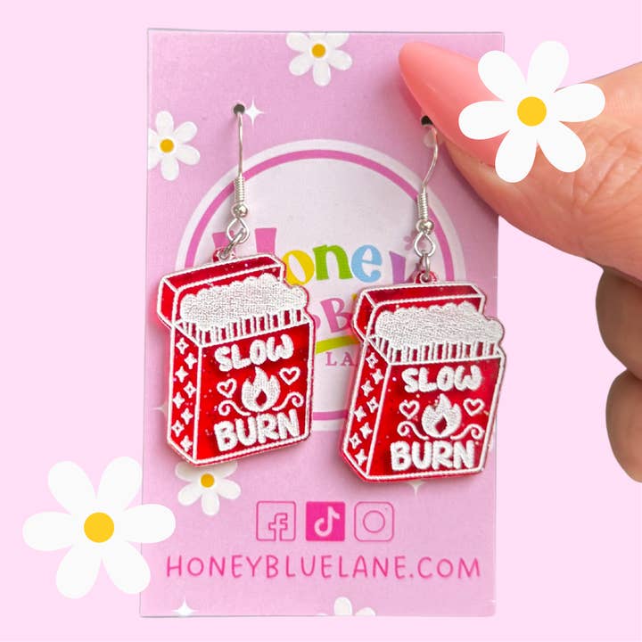 Honey Blue Lane - Wholesale Dangle earrings - Slow Burn Earrings (Quirky, Funky, Kawaii,Y2K)