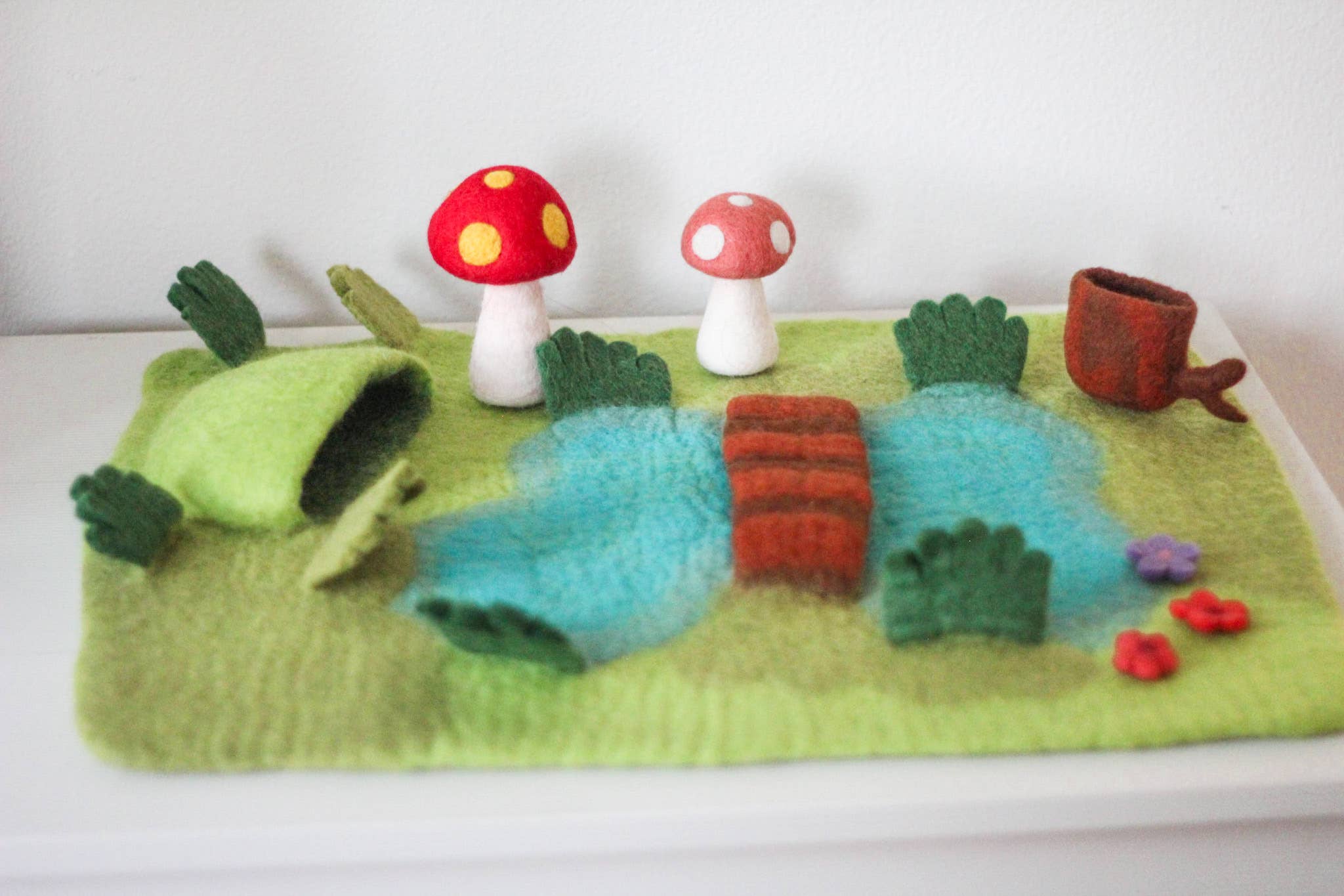 Play Planet - Wholesale Play Mat - Kids & Baby - Fairy Garden Pond Felted Play Mat Set | Felted Play Mat2