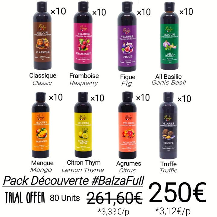 Pack Découverte #BalzaFull - 80 Crèmes de Vinaige Balsamique pour la vente par Atelier du Sel Camargue