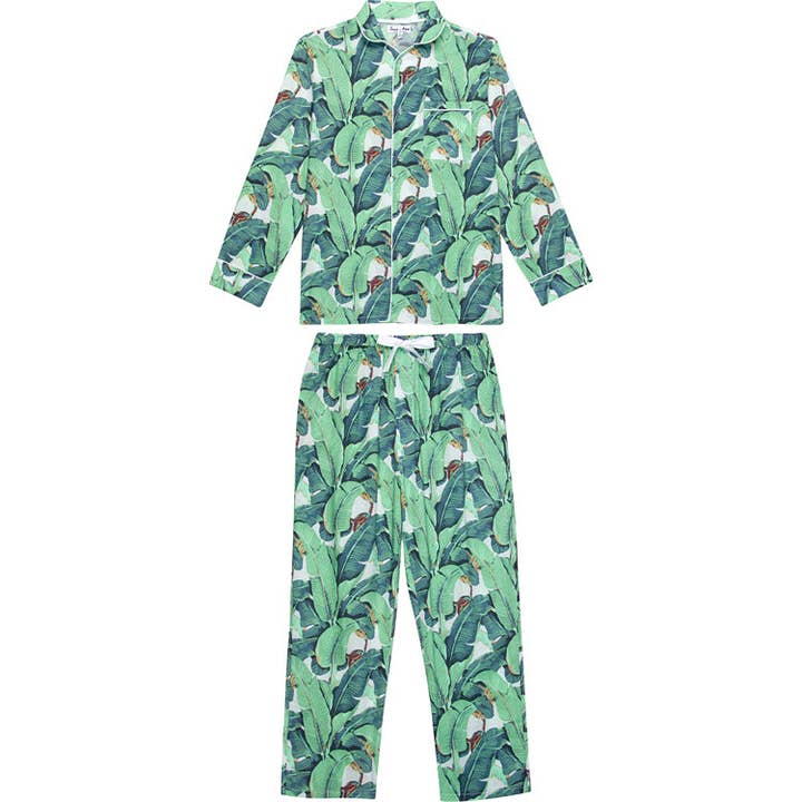 Men's Martinique® Green Banana Leaf Long PJ Set for wholesale by Sant and Abel
