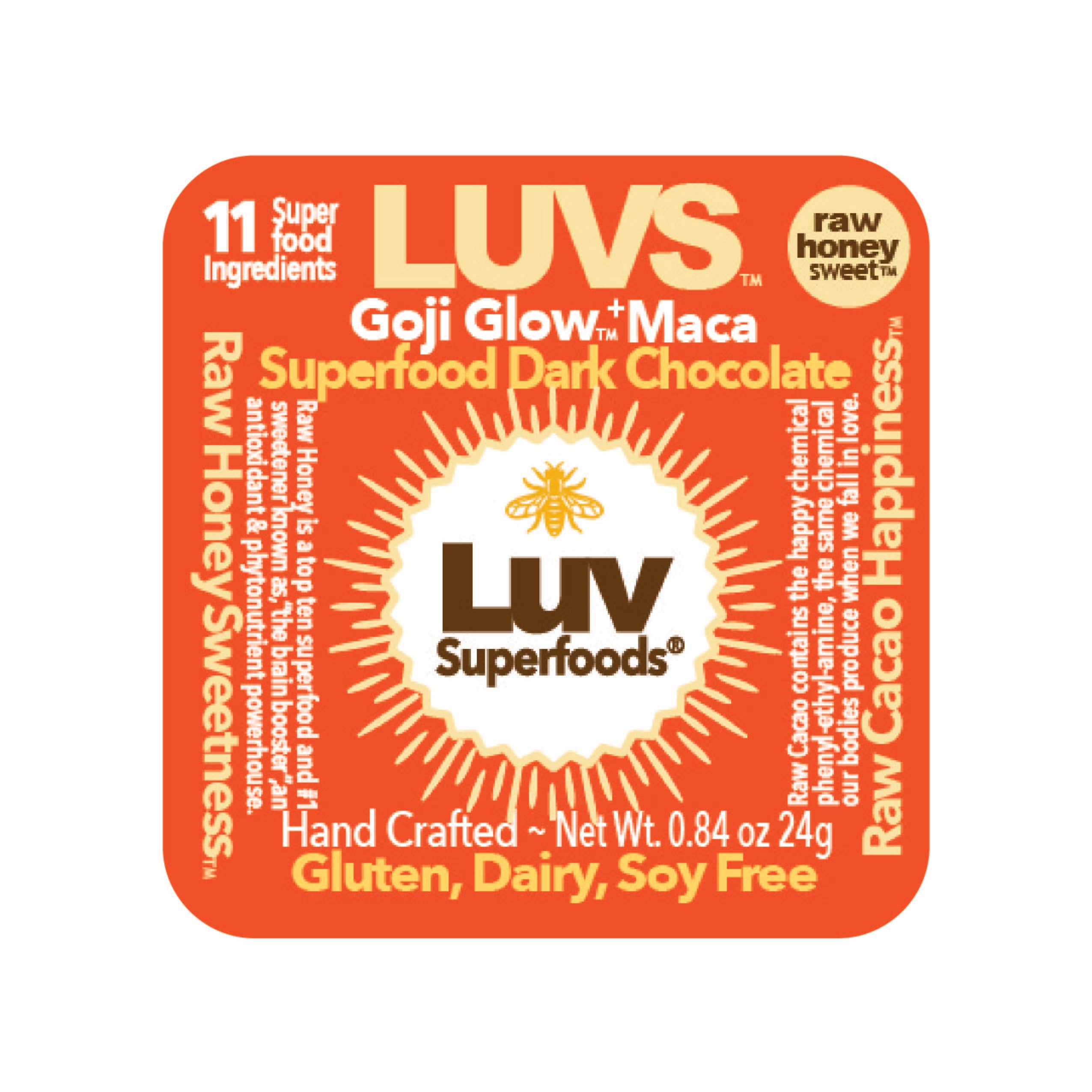 LUV Superfoods – Großhandel Süßigkeiten mit Schokoglasur – Goji Glow +500mg Maca ~ Dunkle Schokoladenbecher4