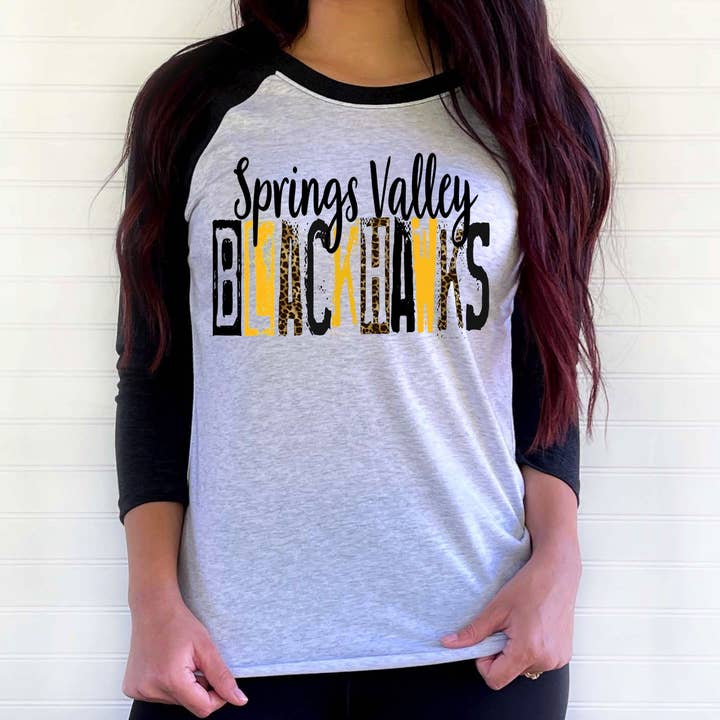 Customized Distressed Spirit Wear Raglan Shirt for wholesale by Enid and Elle