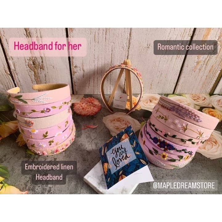 Headband| Embroidered Women Headband, Vintage For Women for wholesale by Maple Dream Store