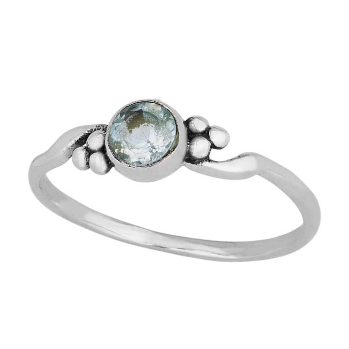Tiger Mountain Jewelry - Wholesale Single Stone/Solitaire Ring - Sweet March Aquamarine Sterling Silver Birthstone Ring