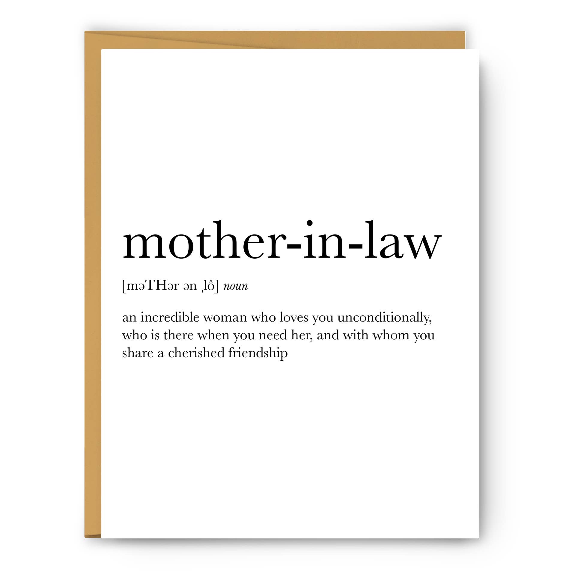 Footnotes - Wholesale Mother's Day Card - Mother-In-Law Definition - Mother's Day Card0