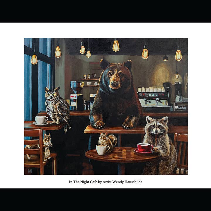 11x14 print - In The Night Cafe for wholesale by Coffeehouse Animals