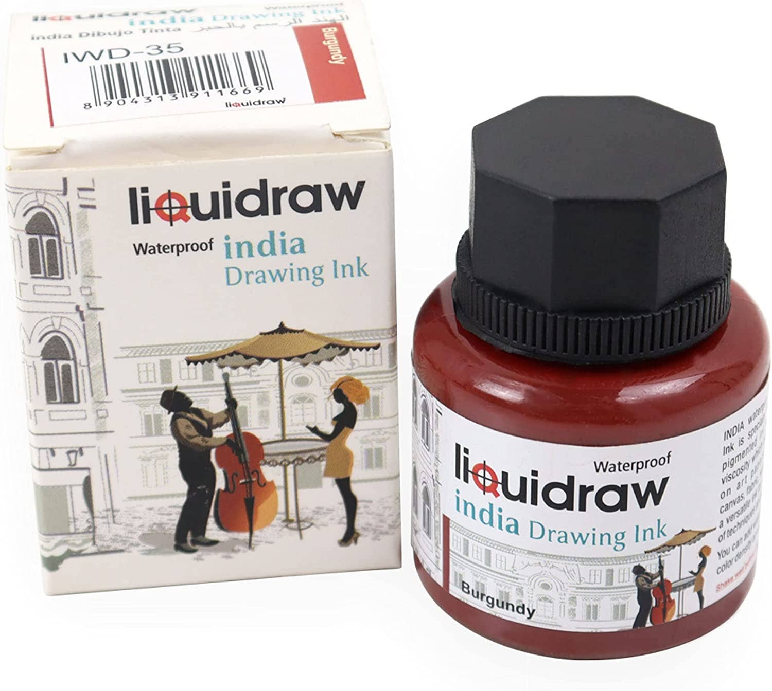 Liquidraw - Vente Tampons encreurs - Encre de dessin colorée Liquidraw Encre de Chine, imperméable, 35 ml16