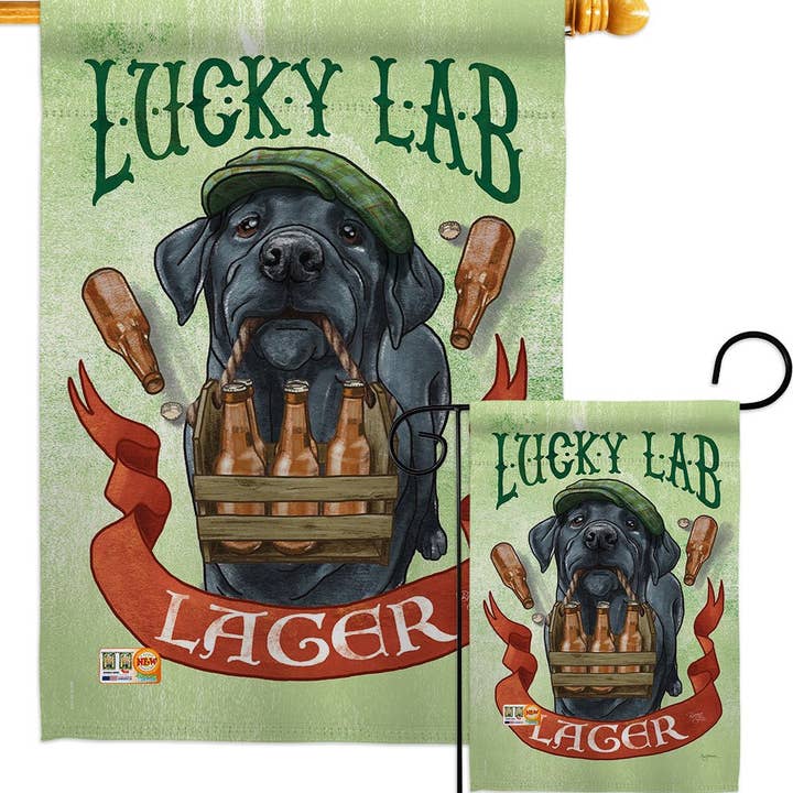 Two Group Flag Co - Wholesale Flag - Lucky Lab Lager Animals Dog Beer Decor Flag3