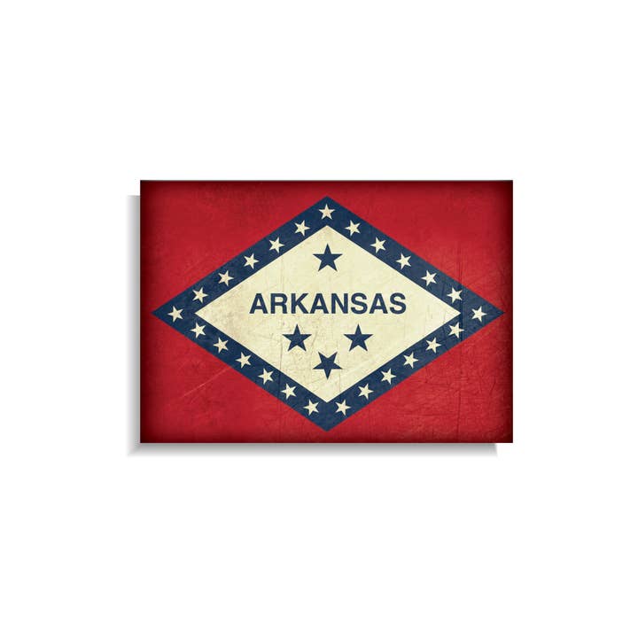 Magnet: Arkansas Distressed US State Flag for wholesale by BetterMagnets.com by Design Studio 88 Inc