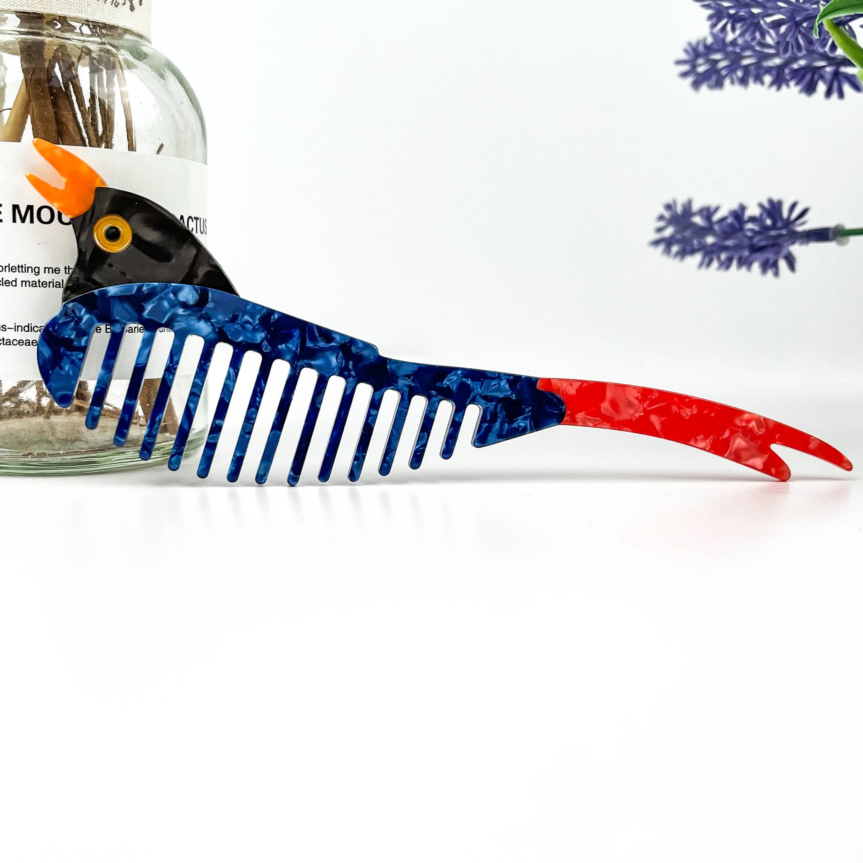 Blauw Schattige Zwaluw Acetaat Haar Kam – Creatieve Vintage Stijl voor groothandel op Faire1