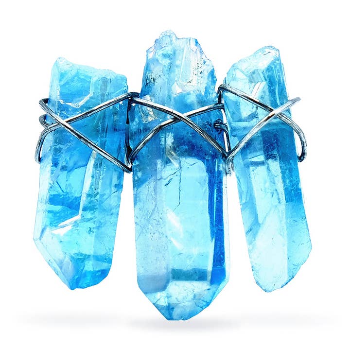 Reversnål med kvartskristall - blå för wholesale av Kingpinz