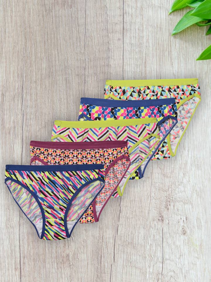 Isadora, Tipi toe, & James Fiallo - Wholesale Underwear - Women's - Isadora 5 Pack High Cut Cotton Panty/Underwear2