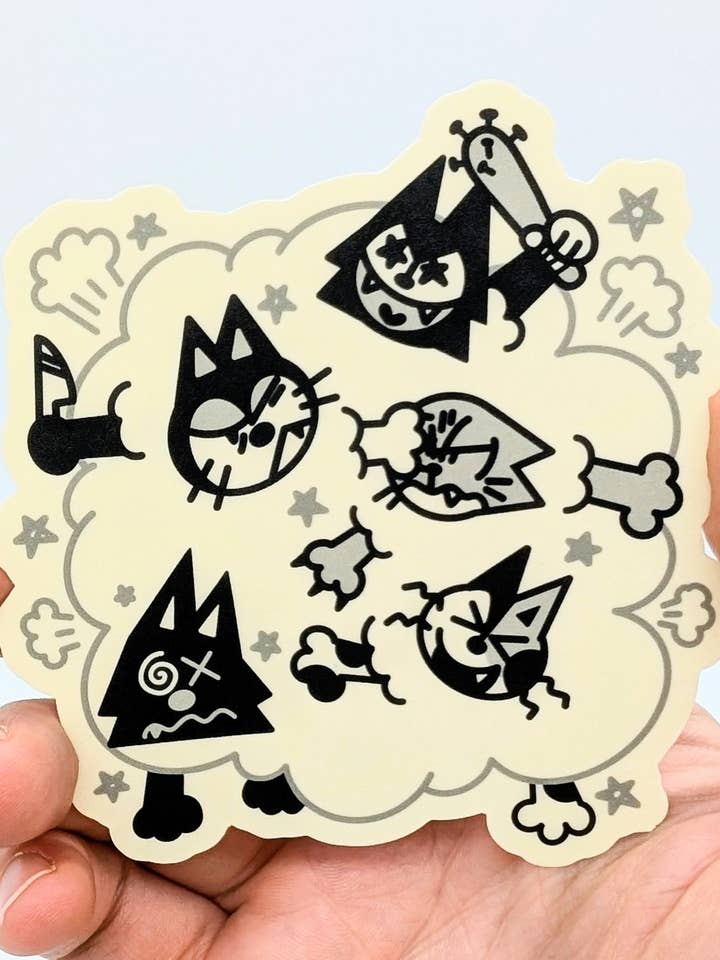 CATFIGHT! 3.5" Sticker for wholesale by MOTEL777