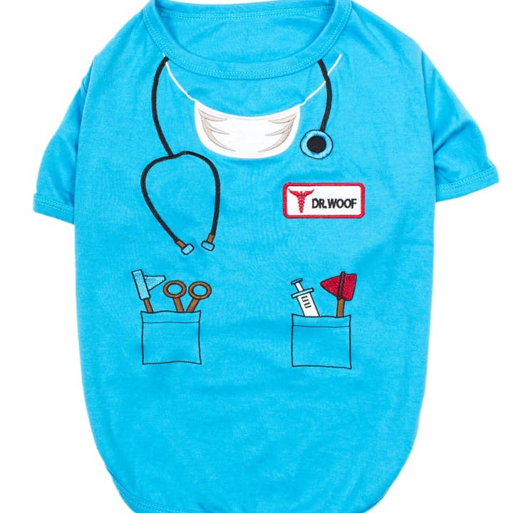 Parisian Pet® - Wholesale Pet shirt – Dog - Dr. Woof Dog T-Shirt – Funny Halloween Costume for Dogs0