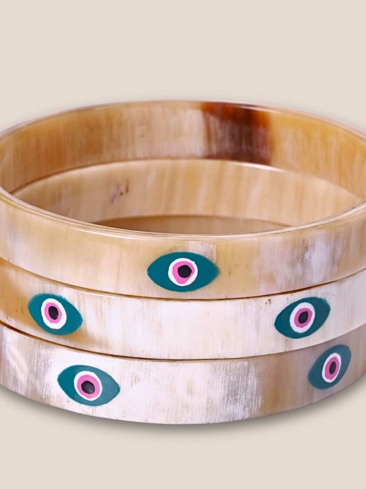 Pulseira chifre 10mm OLHO 01 por atacado de JolieJulie-MaLune-VentiLLo