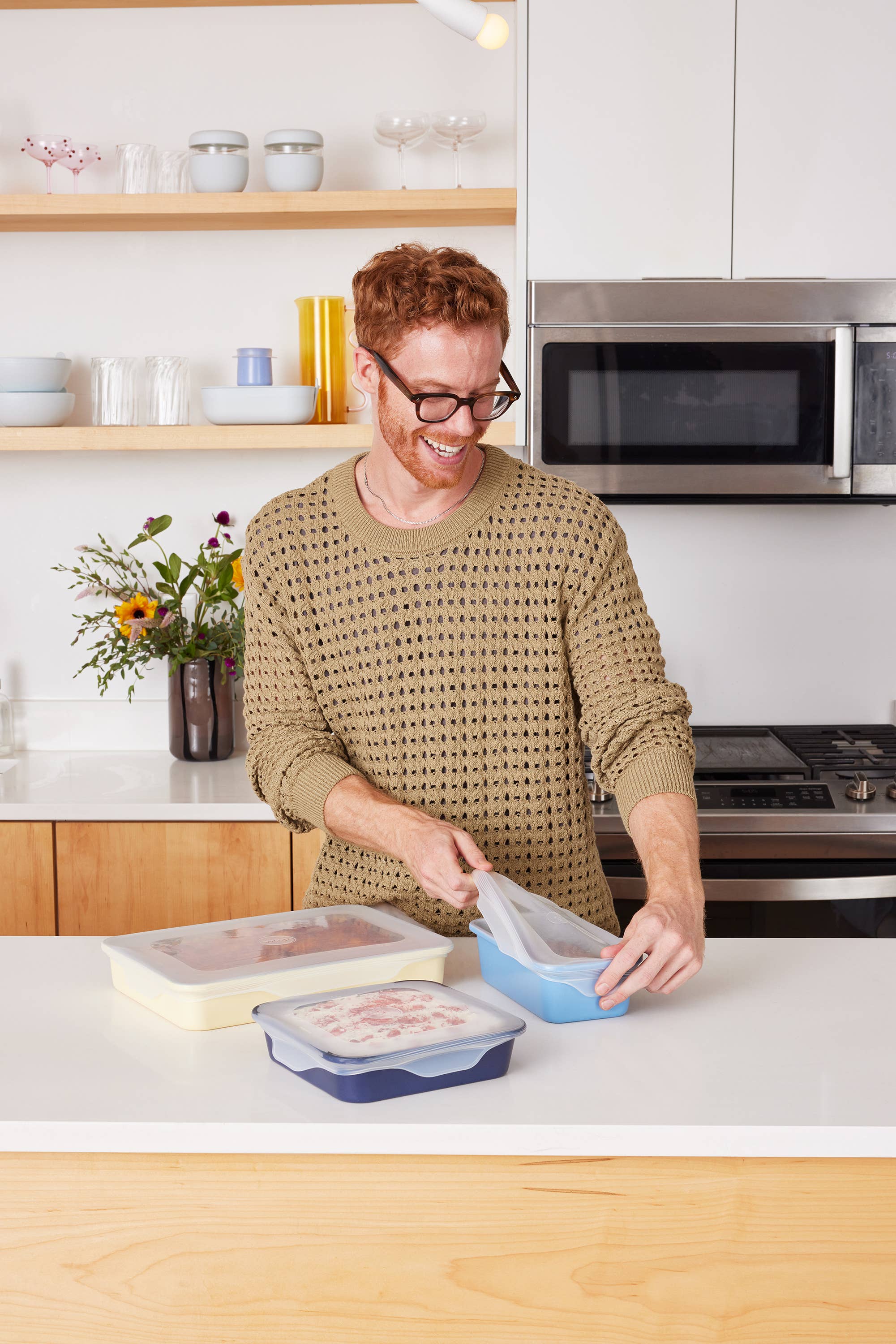 W&P – Engroshandel Indpakning/pose til opbevaring af mad – Genanvendelige silikone stretch bagning låg - sæt af 38