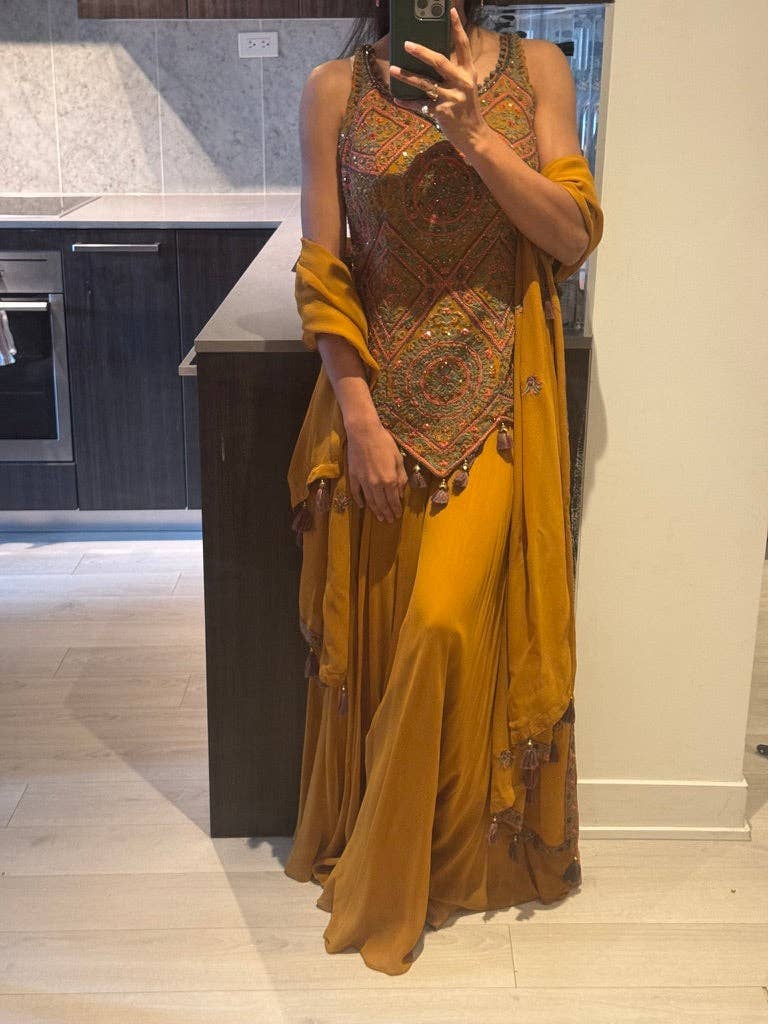 Mustard Yellow Sharara Suit for wholesale on Faire2