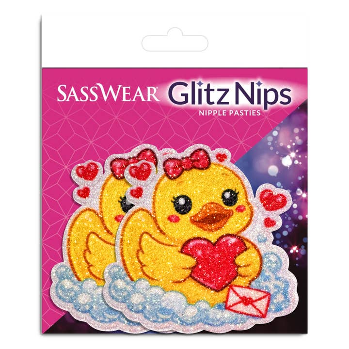 Glitz Nips Copricapezzoli a Forma di Paperella di Gomma per San Valentino per la vendita all'ingrosso da parte di Sasswear