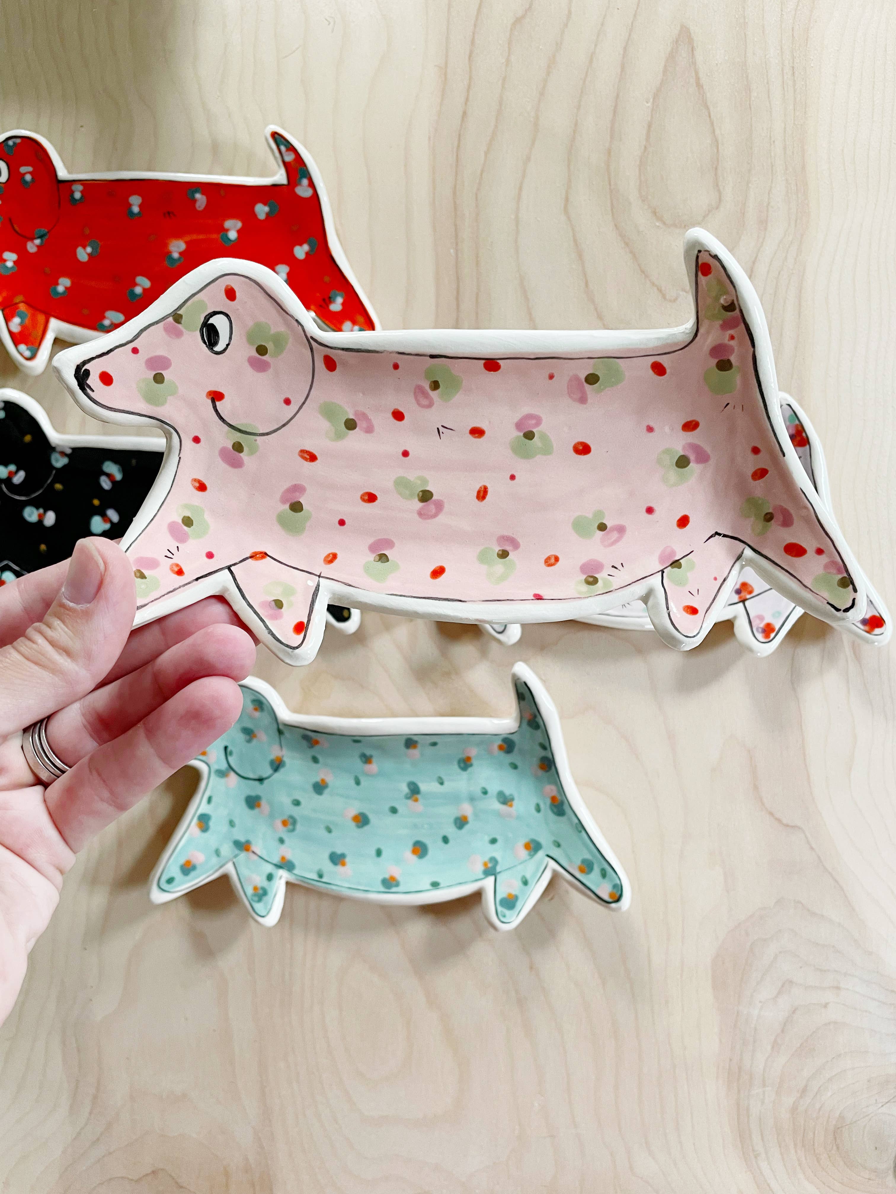 By Bianca Rae - Wholesale Decorative Plate/Dish/Bowl - Colorful Dachshund Plate3