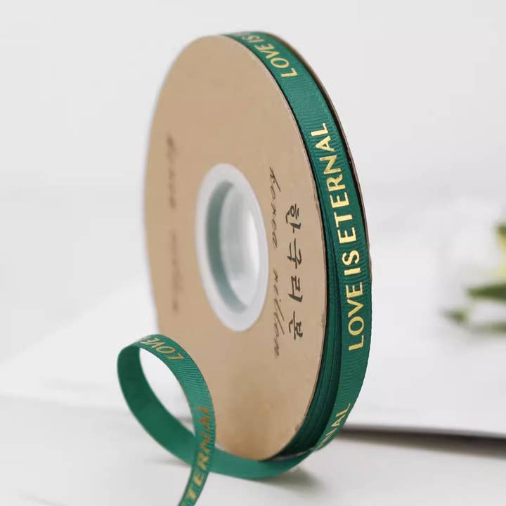 Casa Style - Wholesale Ribbon – Gift wrapping - Grosgrain Ribbon with Letter Bronzing (1cm x 100 yard)4