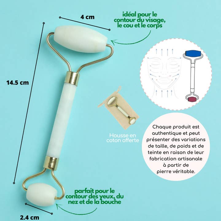 Zen'Arôme - Wholesale Face/Beauty Roller - White Jade Natural Stone Facial Massage Roller7
