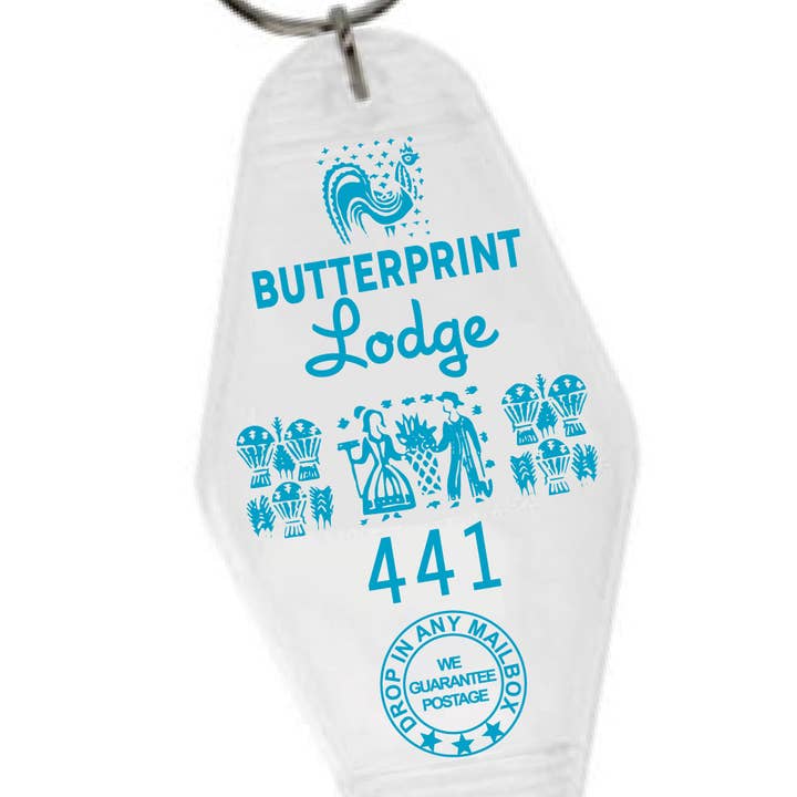Cosplay for your keys! Butterprint Lodge Keychain motel vibe for wholesale by ModMoxGoods