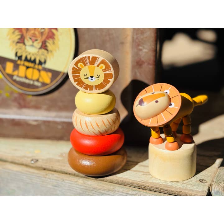 ToysLink - Wholesale Wood toy – Child - Wooden Mini Safari Animal Stacking Toy8