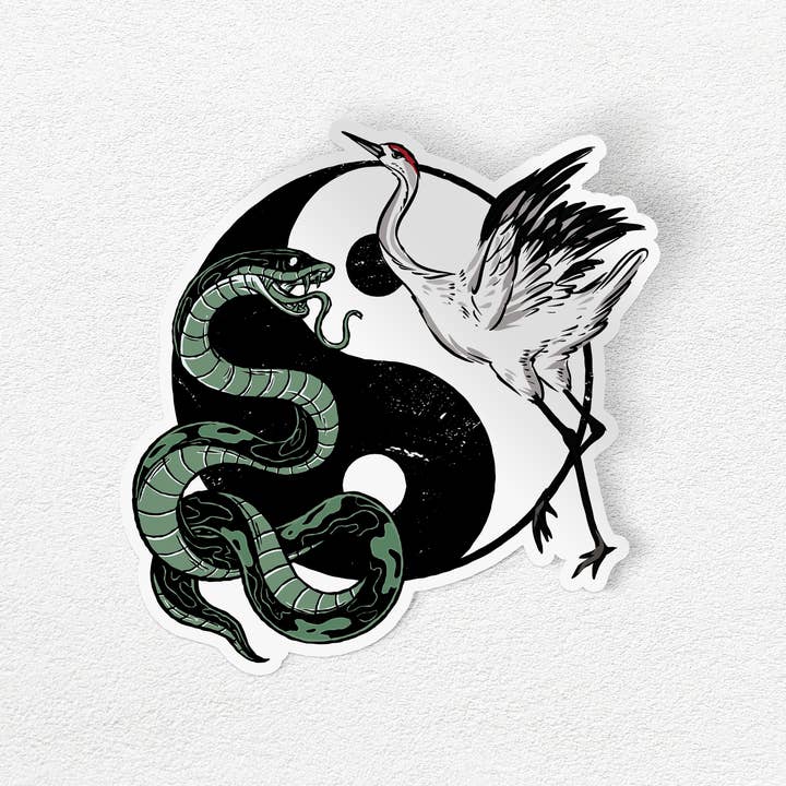 Mimic Gaming Co – wholesale Klistermärke – Snake och kran Yin Yang balans klistermärke