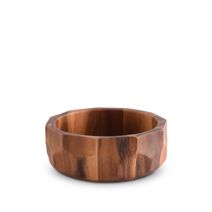 Diamond Pattern Single Acacia Wood Salad Bowl for wholesale by Arthur Court