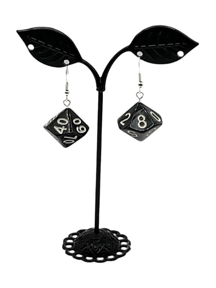Boucles d'oreilles dés D10 pour la vente par S and E Hobbies and Collectables