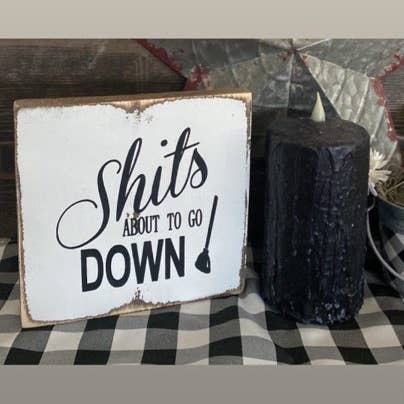 SHITS ABOUT TO GO DOWN for wholesale by DUDLEY'S COTTAGE & GIFTS 2
