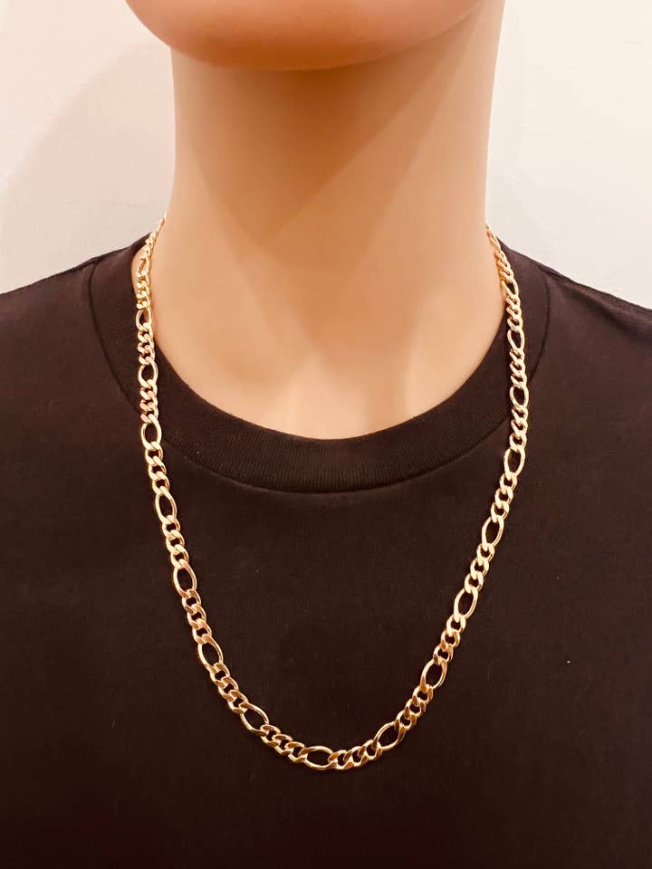 Gold Filled 6mm Figaro Chain | Classic Gold Link Necklace for wholesale by Haus of Monogram