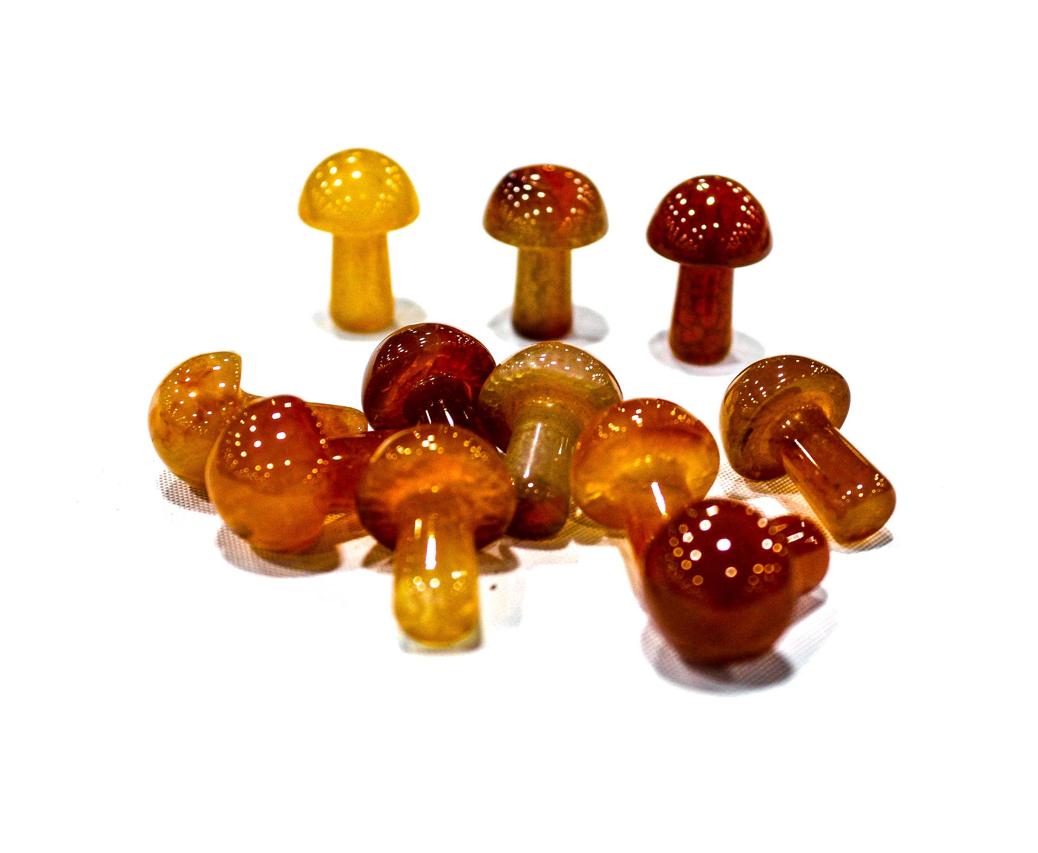 Quasar Gems USA - Vente Pierre et cristal de spiritualité - Mini champignons en pierres précieuses assorties7