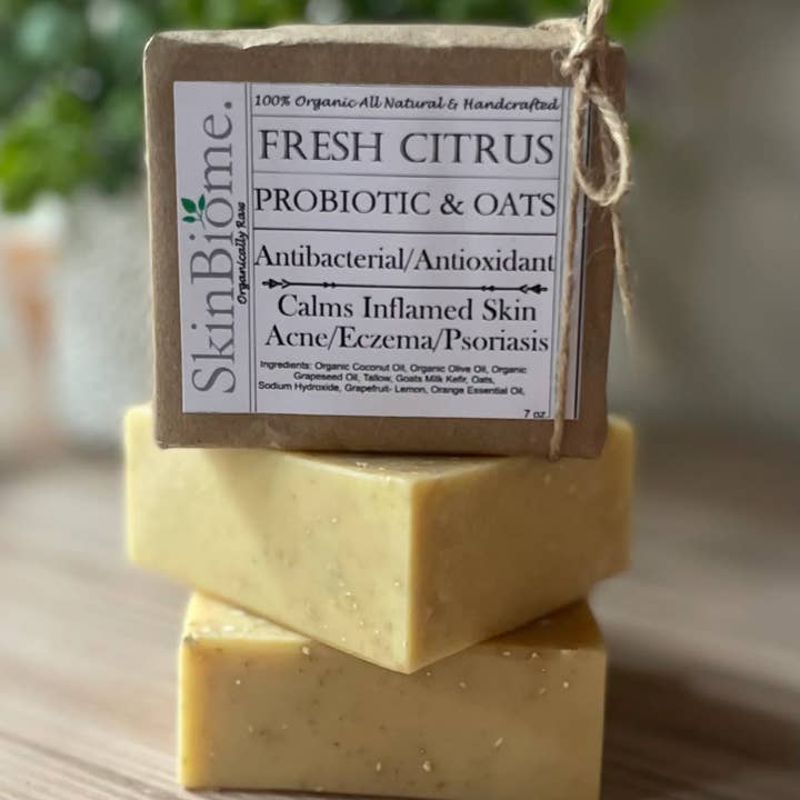 Citrus & Oatmeal Probiotic Soap for wholesale by Skinbiome