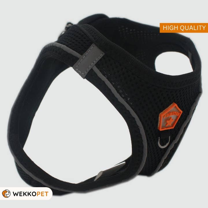 Step-in Air Dog Reflective Harness/ BLACK /All Weather Mesh/Step-in Vest Harness for Small and Medium Dogs -WEKKOPET for wholesale by WEKKOPET