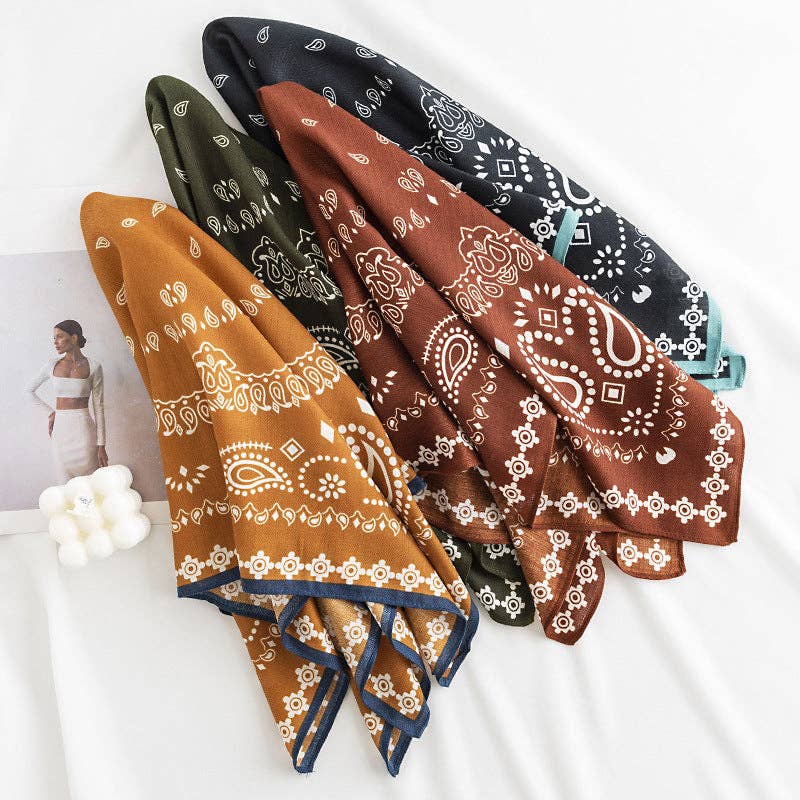 Funkyrel® Atzbranding Limited - Wholesale Scarf - Women's - Scarvii - Fashionable Paisley Square Scarf7