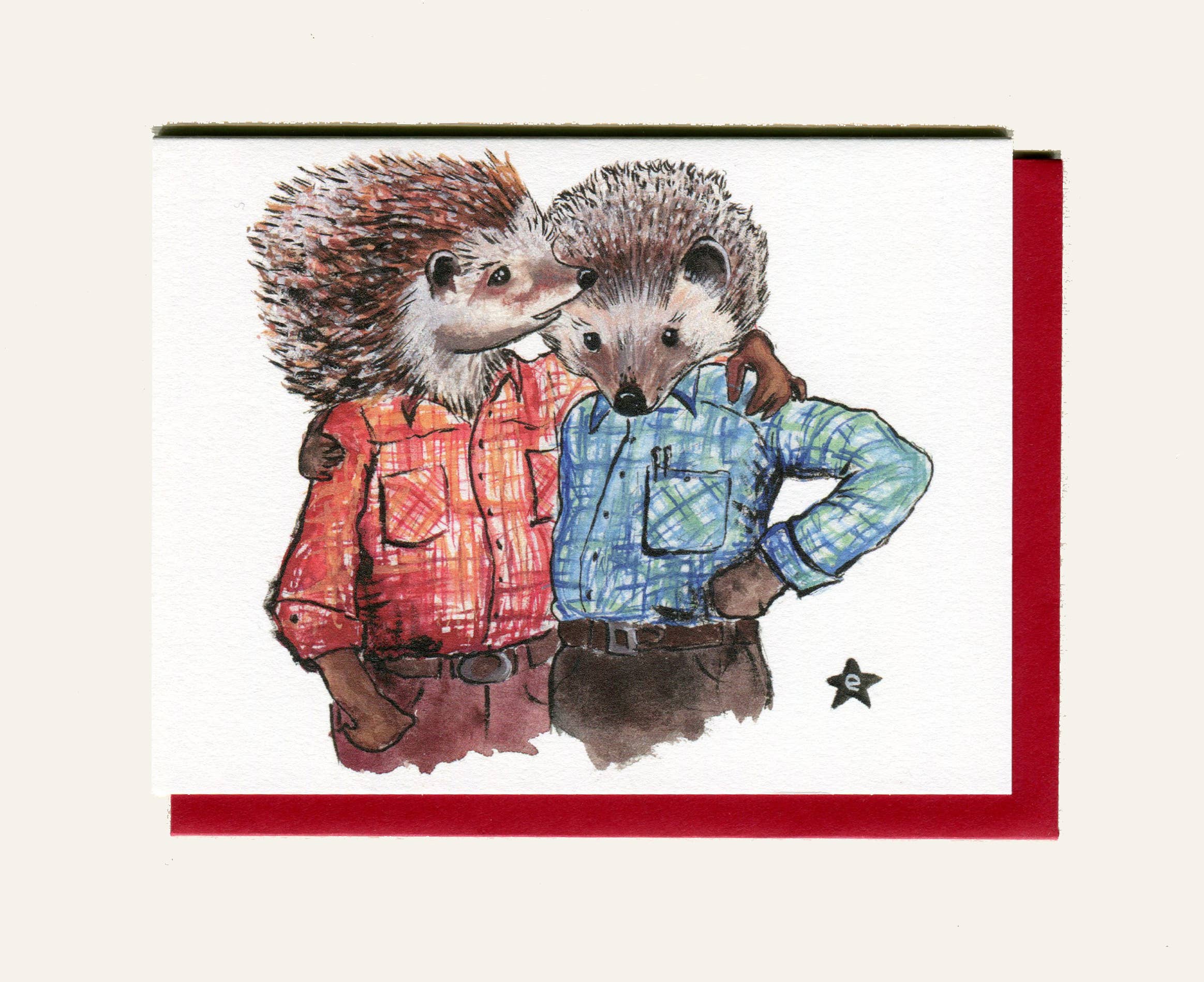 Darling Illustrations - Wholesale Love Card - Quill You Be Mine? - Hedgehog Notecard0