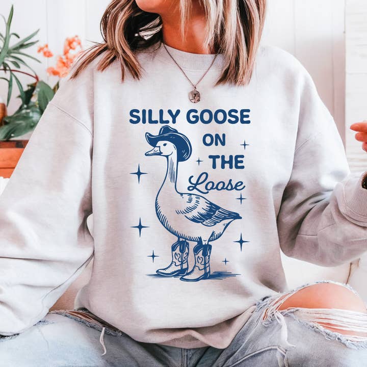 Felpa "Oca sciocca in libertà" per la vendita all'ingrosso da parte di Rockin R Apparel