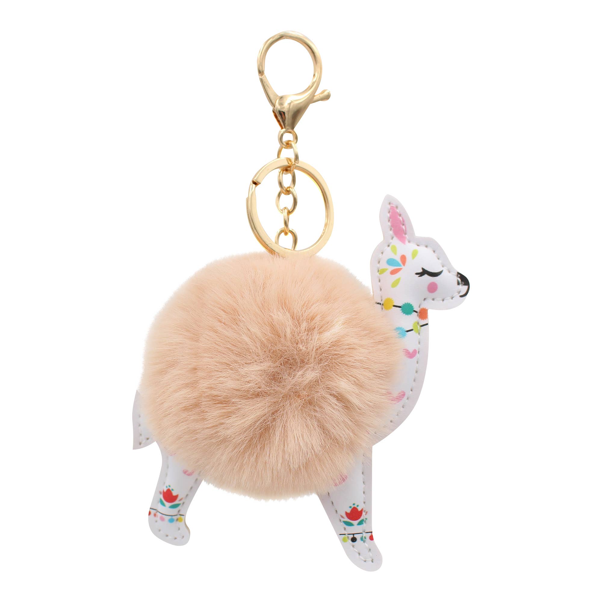 Real Sic - Wholesale Keychain - Unisex - Cute Animal Fuzzy Charm Pom Pom Keychain - Alpaca15