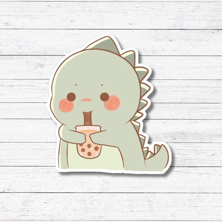 Oily Graphic Creations - Wholesale Sticker - Dinosaur Boba- Kawaii Dinosaurs Sticker/Magnet1