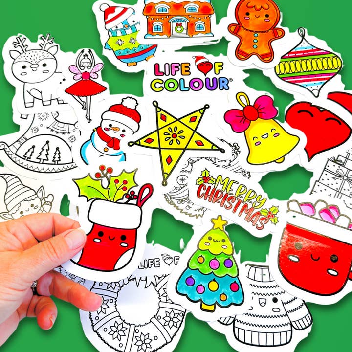 Christmas Colour-In Sticker Pack for wholesale by Life of Colour