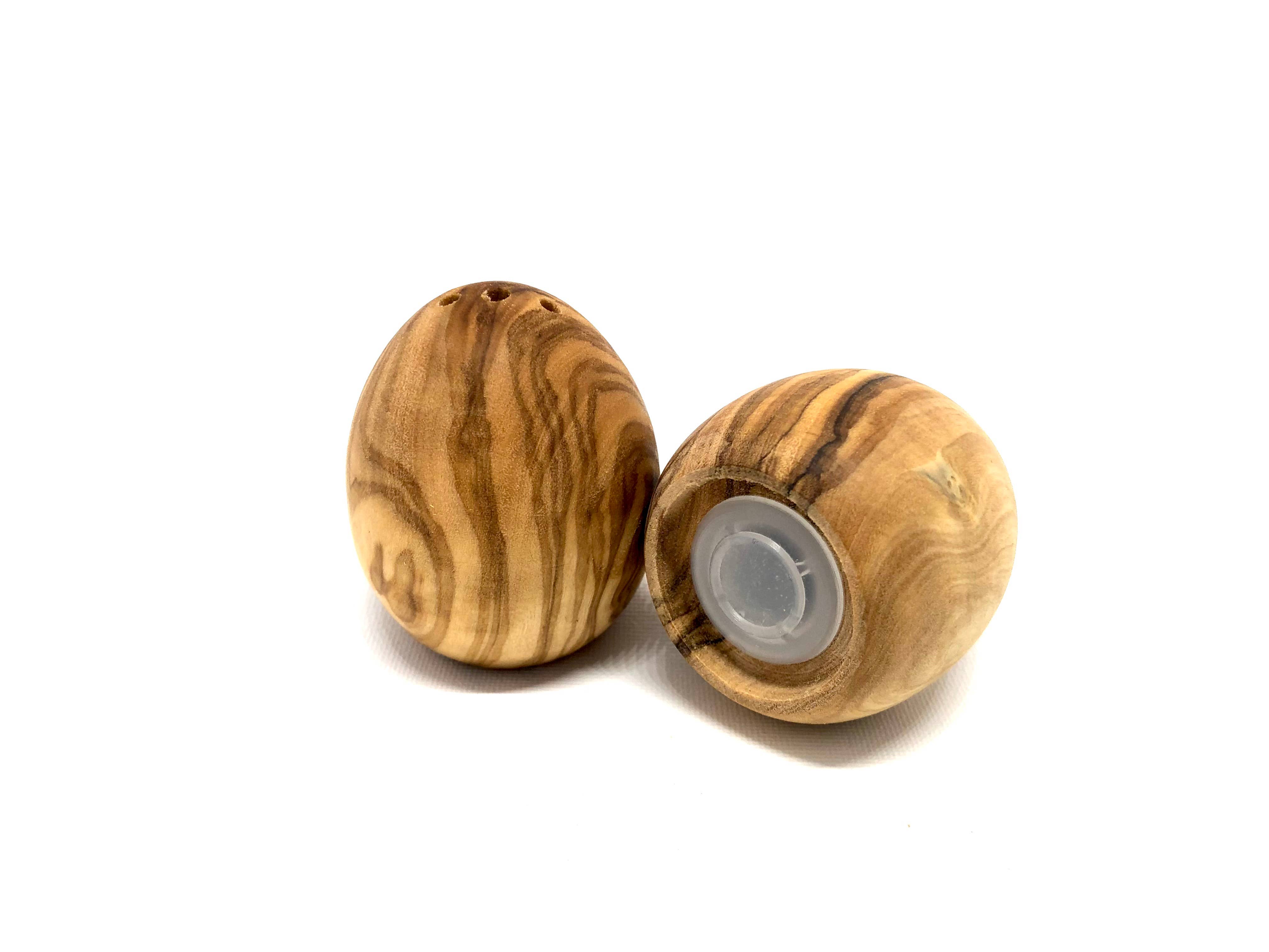olivenholz-erleben - Wholesale Salt & Pepper Shaker Set - Set of 2 olive wood salt and pepper shakers egg shape2