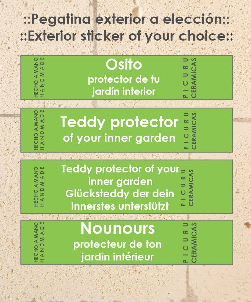 Picuru ceramicas - Wholesale Decorative Figurine - Amulet Little Bear protector of your inner garden, 5 languages4