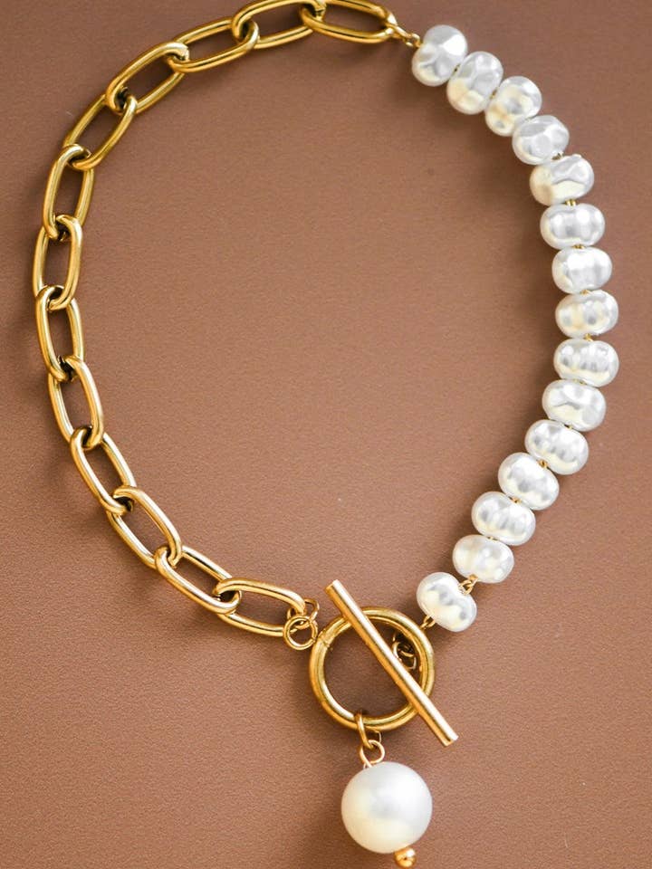 18K guldbelagt vandtæt rustfrit stål kædearmbånd - 7072 for engroshandel hos Mia Accessories