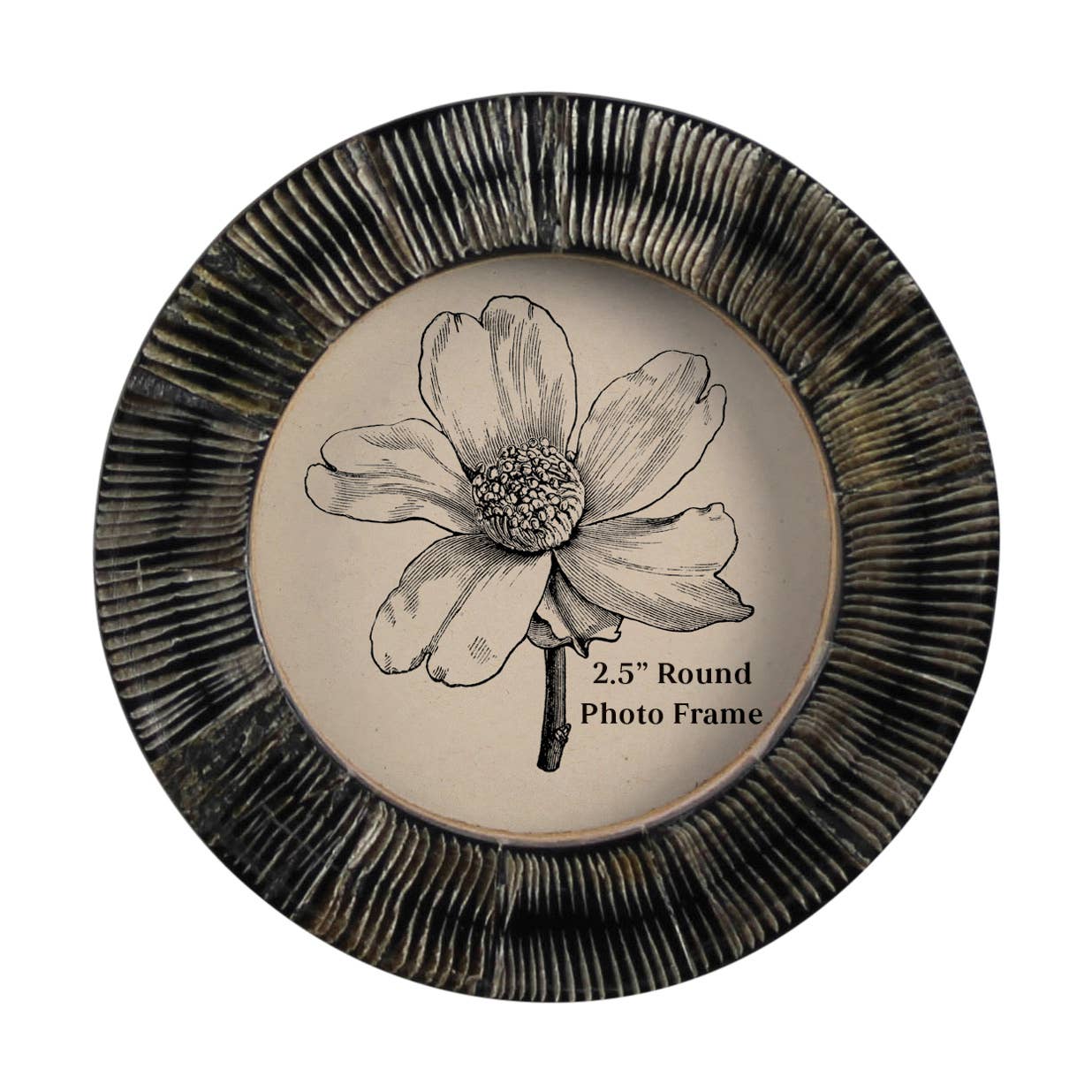 HomArt - Wholesale Picture Frame - Picture Frame - Round, Chagrin Horn 2.5”1