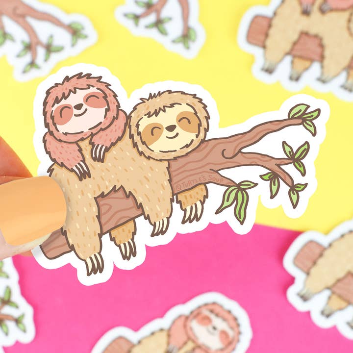 Lazy Sloths Vinyl Sticker for wholesale by Turtle's Soup
