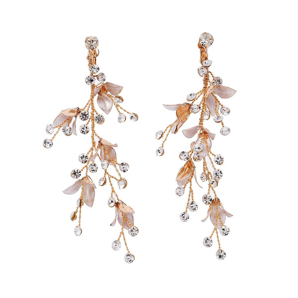 Perimade & Co. LLC - Wholesale Dangle Earrings - Bridal Leaf Pearl Drop Earrings in Solid Copper, Pearl, Jade3